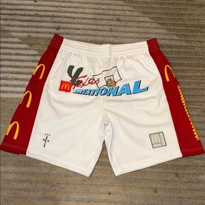 NEW Cactus Jack x McDonald's All American White and Red Athletic Shorts